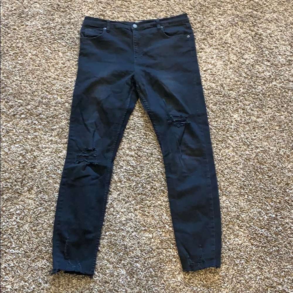 Free people black ripped jeans